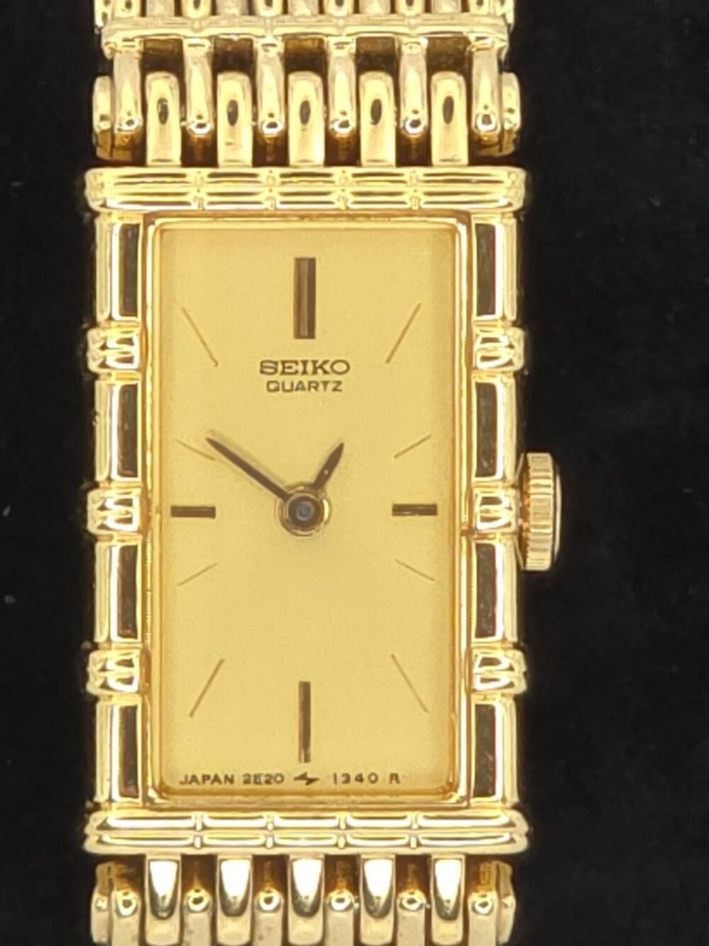 Vtg Ladies Seiko Dress Watch Bamboo Style 2E20-6109 New Battery - Picture 7 of 13